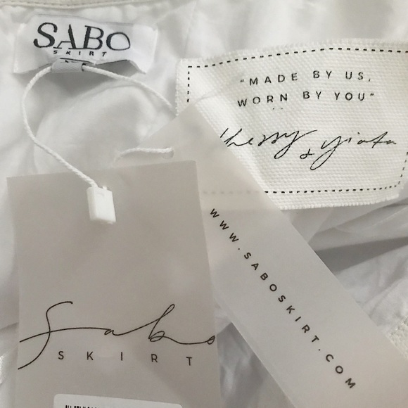 SOLD Sabo Skirt | Margot Wrap Dress Puff Sleeve XS - Picture 7 of 8